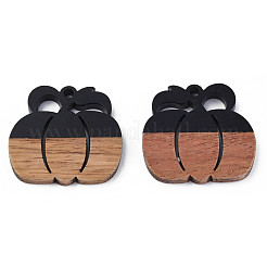 Autumn Theme Resin & Walnut Wood Pendants&nbsp;RESI-N025-027-B02