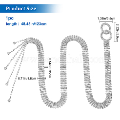 Crystal Rhinestone Tennis Waist Chain with Double Rings&nbsp;AJEW-WH0248-54