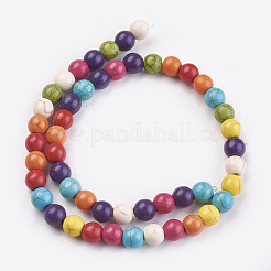 1 Strand Synthetic Turquoise Round Beads Strands&nbsp;X-TURQ-D039-M
