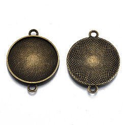 Tibetan Style Alloy Cabochon Connectors Settings&nbsp;TIBE-S322-009AB-NR