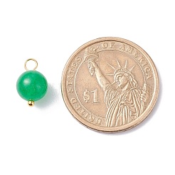 Dyed Natural White Jade Round Charms&nbsp;PALLOY-JF01147-01