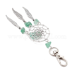Woven Net/Web with Feather Alloy Pendant Decorations&nbsp;HJEW-JM03002