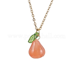 Natural Agate Fruit Pendant Necklaces&nbsp;NJEW-JN05010