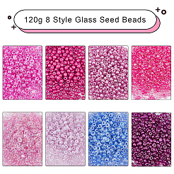 120g 8 Style Glass Seed Beads&nbsp;SEED-NB0001-32