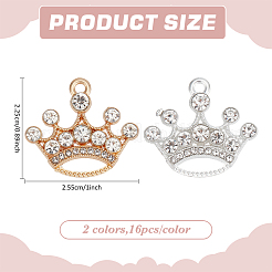 32Pcs 2 Colors Alloy Rhinestone Pendants&nbsp;FIND-ME0002-01