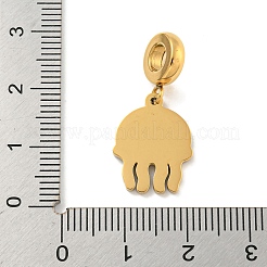 Ion Plating(IP) 304 Stainless Steel Enamel European Dangle Charms&nbsp;STAS-U005-33G-02