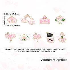 45Pcs 9 Styles Valentine's Day Theme Alloy Enamel Pendants&nbsp;FIND-CJ0003-74