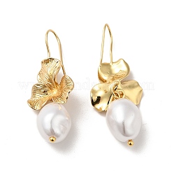 ABS Imitation Pearl Flower Dangle Earrings&nbsp;X-EJEW-F288-21G