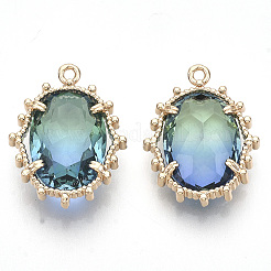 Transparent Faceted Glass Pendants&nbsp;GLAA-R212-04B