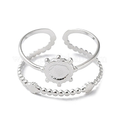 Tarnish Resistant 304 Stainless Steel Open Cuff Ring Components&nbsp;STAS-F301-03P