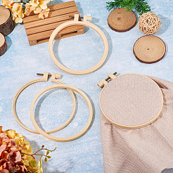 Plastic Imitation Bamboo Cross Stitch Embroidery Hoops&nbsp;TOOL-TADJ0001-03C