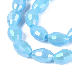 Electroplate Opaque Solid Color Glass Beads Strands&nbsp;GL-N002-01A-B07
