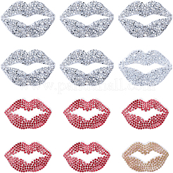 12Pcs 2 Colors Lip Hotfix Resin Rhinestone (Hot Melt Adhesive On The Back)&nbsp;DIY-GF0011-60