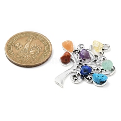 7 Chakra Mixed Gemstone Chip Pendants&nbsp;PALLOY-JF02406-02