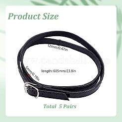 5 Pairs PU Leather Anti-Loose High-heeled Shoe Laces&nbsp;AJEW-GO0002-41