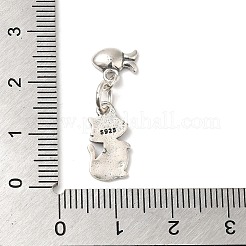 925 Sterling Silver Cat & Fish Charms&nbsp;LS-STER-NH0001-32AS