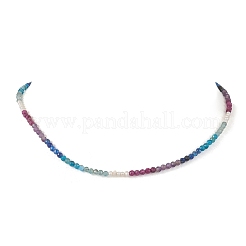 3MM Faceted Round Natural Apatite & Amethyst & Ruby & Kyanite & Natural Pearl Beaded Necklaces for Women&nbsp;NJEW-JN06277