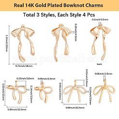 12Pcs 3 Styles Brass Pendants&nbsp;KK-BBC0020-27