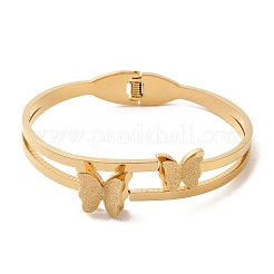 Adjustable Buttetrfly PVD Vacuum Plating 304 Stainless Steel Bangles for Women&nbsp;BJEW-F474-06G