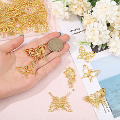 5 Styles Butterfly Zinc Alloy Open Back Bezel Pendants&nbsp;FIND-CA0009-52G