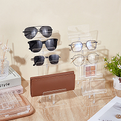 5-Slot Acrylic Eyeglasses Organizer Display Riser Stands&nbsp;ODIS-WH0043-238