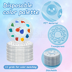 200Pcs Round PET Watercolor Oil Palette&nbsp;AJEW-WA0004-63