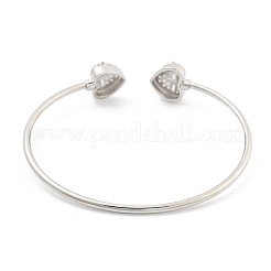 Rack Plating Brass Micro Pave Cubic Zirconia Cuff Bangles&nbsp;BJEW-C073-01P