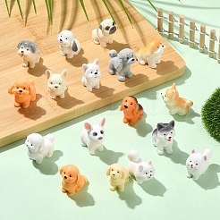 34Pcs 17 Styles Opaque Resin Dog Display Decorations&nbsp;RESI-CJ0005-40
