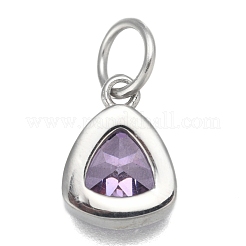304 Stainless Steel Cubic Zirconia Pendant&nbsp;ZIRC-P080-B