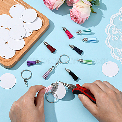 DIY Blank Double-sided Heat Transfer Aluminium Pendant Keychain Making Kits&nbsp;DIY-SP0005-26E