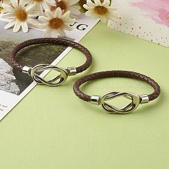 Braided Imitation Cowhide Leather Cord Bracelets for Couple&nbsp;BJEW-JB06443