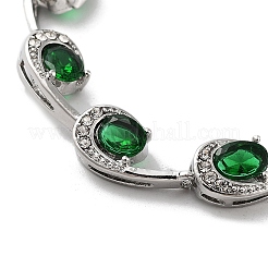 Platinum Alloy Teardrop Link Chain Bracelets&nbsp;BJEW-A005-01B