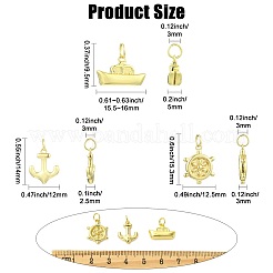 9Pcs 3 Styles Helm & Ship Charms Brass Pendants&nbsp;KK-CJ0005-75
