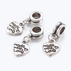 Men Valentines Day Gift Ideas Alloy European Dangle Charms&nbsp;PALLOY-JF00001-15