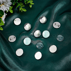 DIY Blank Dome 304 Stainless Steel Brooch Making Kit&nbsp;DIY-UN0056-09