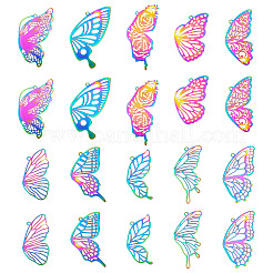 40Pcs 10 Styles 201 Stainless Steel Etched Metal Embellishments Pendants&nbsp;STAS-TA0003-04