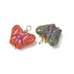 Baking Paint & Golden Metal Enlaced Glass Pendants&nbsp;GL-CBA010C-05G