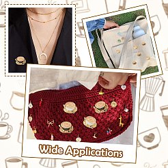 4Pcs 2 Colors Coffee Enamel Pins&nbsp;JEWB-CJ0003-31
