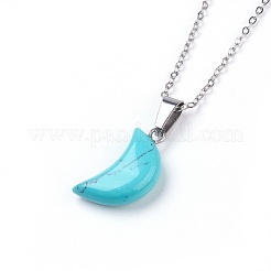 Natural & Synthetic Gemstone Pendant Necklaces&nbsp;NJEW-JN02161