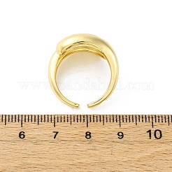 Brass Micro Pave Cubic Zirconia Adjustable Cuff Rings for Women&nbsp;RJEW-U053-01G