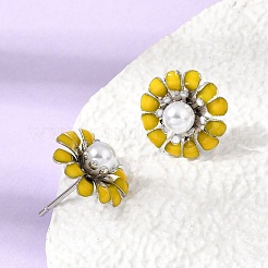 Brass Enamel Stud Earrings&nbsp;KK-CBA8324-27P-02
