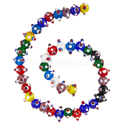 1 Strand Handmade Pumpkin Spot Lampwork Beads&nbsp;LAMP-LT0001-04