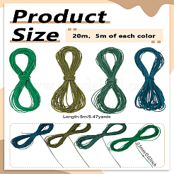 20M 4 Colors 2-Ply Round Waxed Cotton Thread Cords&nbsp;YC-LP0001-03C