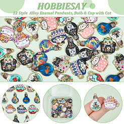 48Pcs 12 Style  Alloy Enamel Pendants&nbsp;ENAM-HY0001-14