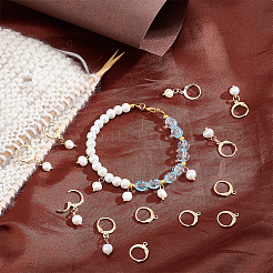 Natural Freshwater Pearl Pendant Locking Stitch Markers&nbsp;HJEW-AB00148