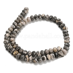 Natural Black Silk Stone/Netstone Beads Strands&nbsp;G-Z111-A45