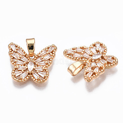 Brass Micro Cubic Zirconia Pendants&nbsp;KK-S365-002