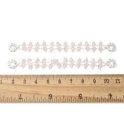 Brass Pink Cubic Zirconia Chain Tassel European Safety Chain Charms&nbsp;KK-A236-06S-02