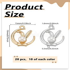 20Pcs 2 Colors Rack Plating Alloy Pendants&nbsp;FIND-LP0005-40