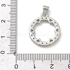Brass Micro Pave Clear Cubic Zirconia Pendants&nbsp;KK-B176-01GP-02